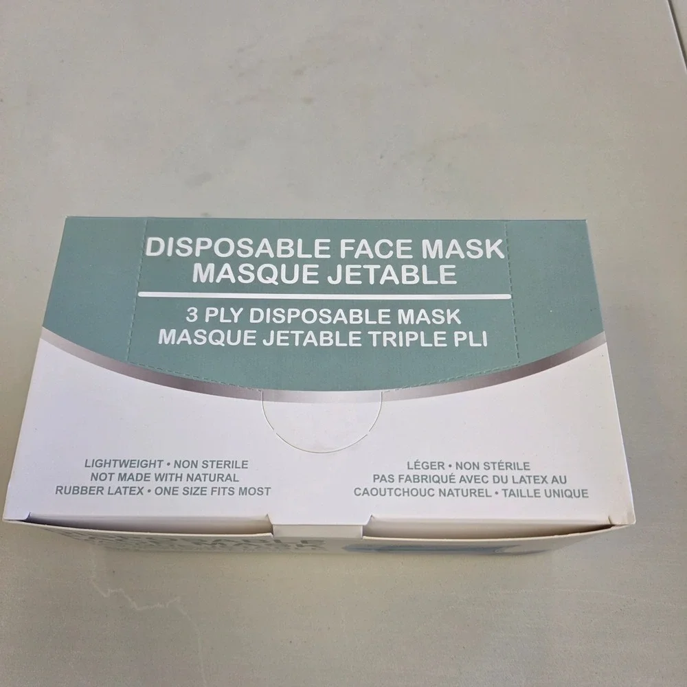 2 Pack Disposable Face Mask 3 Ply Blue 50 Count Each FM-01 Total 100 Masks